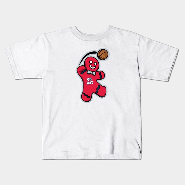 Washington Wizards Gingerbread Man Kids T-Shirt by Rad Love